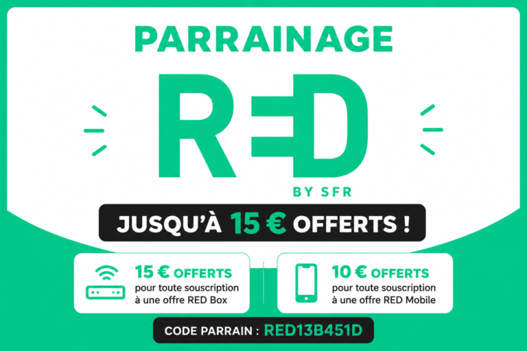 RED by SFR : jusqu’à 15 € offerts avec le parrainage