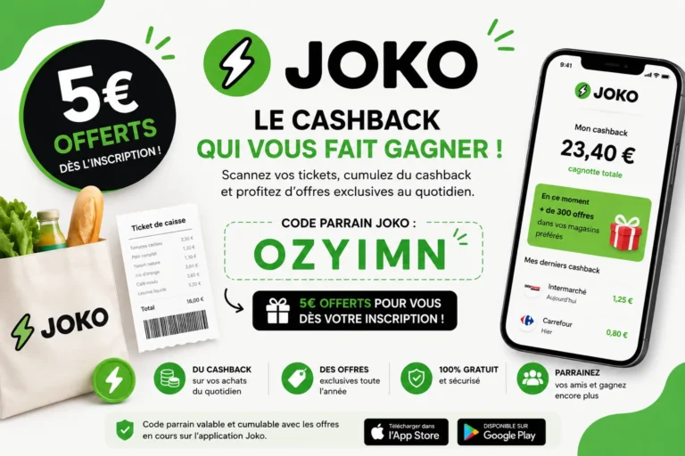 Parrainage Joko : 5 € offerts avec le code promo