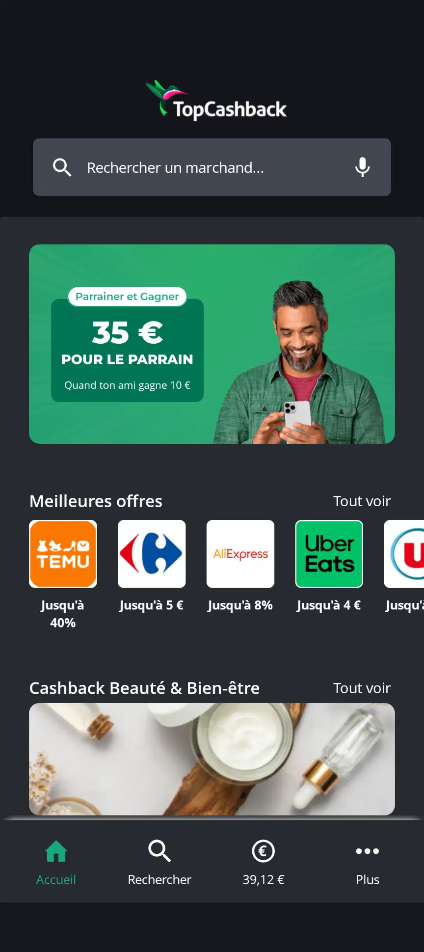 Application mobile TopCashback