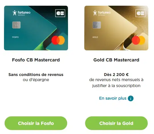 Choix de la carte Fortuneo