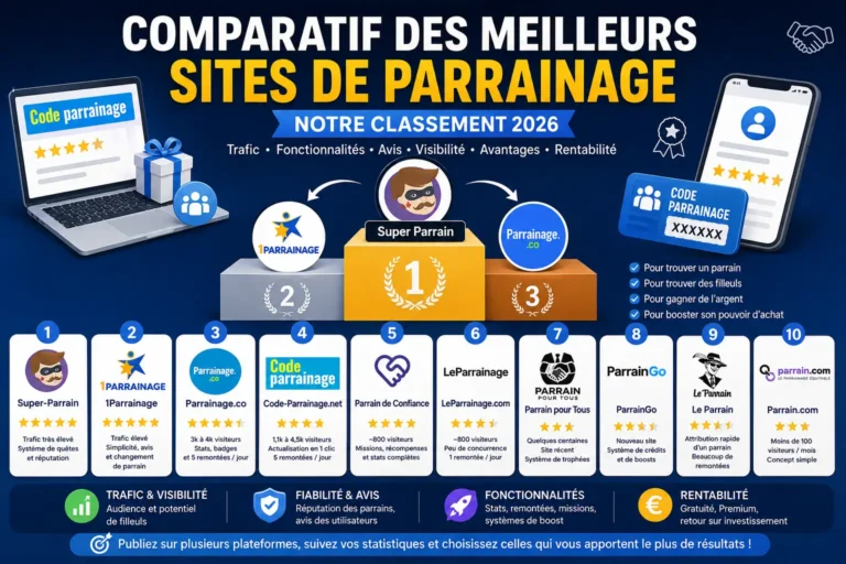 Les 10 meilleurs sites de parrainage en 2026 : notre comparatif complet